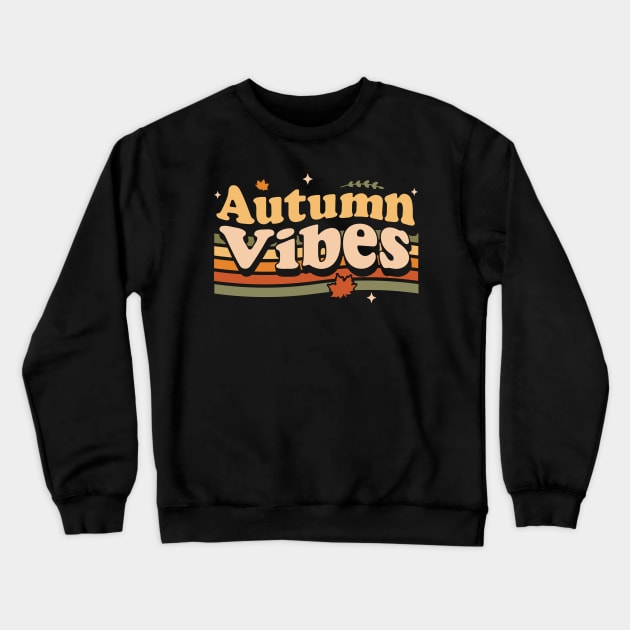 Autumn Vibes 70s Fall Lover Retro Vintage Crewneck Sweatshirt by OrangeMonkeyArt